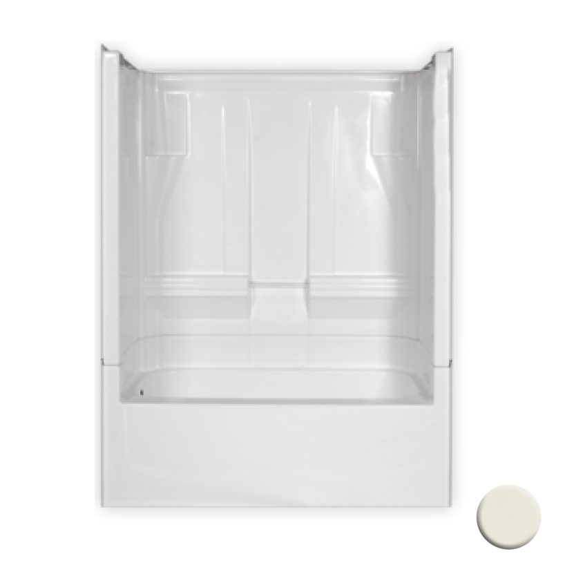 AcrylX Tub & Shower Kit 60x33x75" Biscuit Right Hand Drain