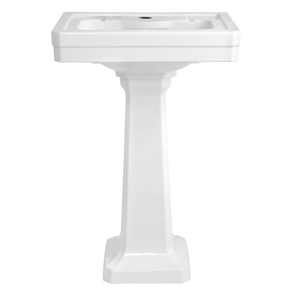 Fitzgerald 24" Single Hole Lav Pedestal Sink in Canvas White