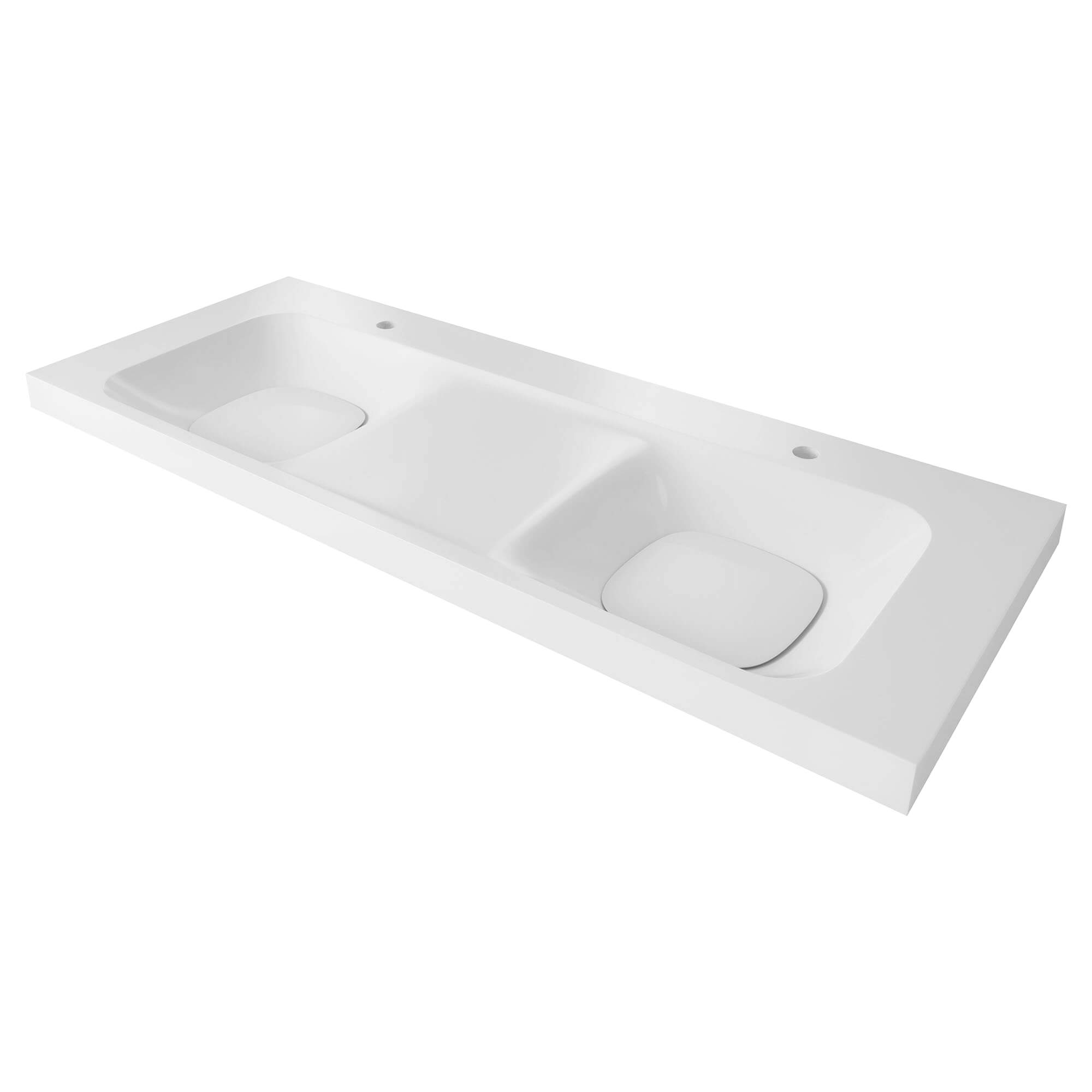 Modulus 55" Double Bowl Lav Sink in Canvas White