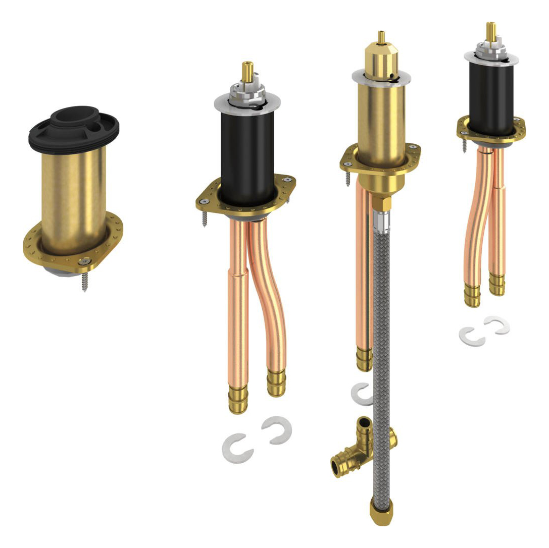 Roman Tub Filler Rough-In PEX 5/8" OD Copper PEX Cold Expansion Connections w/Handshower