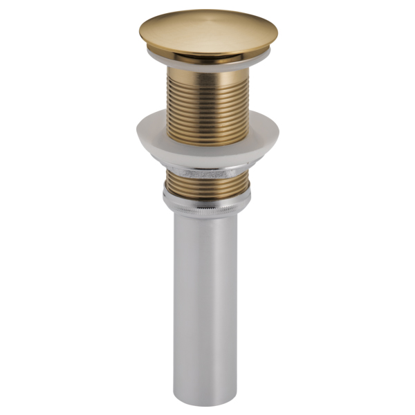 Brizo Push Button Pop-Up Drain, No Overflow in Luxe Gold