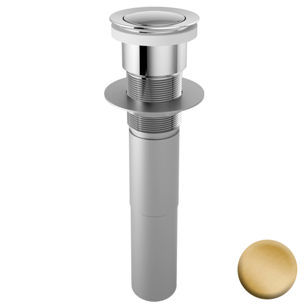 Brizo Push Button Pop-Up Drain, No Overflow in Luxe Gold