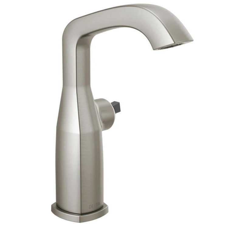 Stryke Mid-Height Single Hole Lav Faucet in Stainless Less Handle