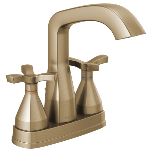 Stryke Centerset Lav Faucet in Champagne Bronze w/Helo Handles