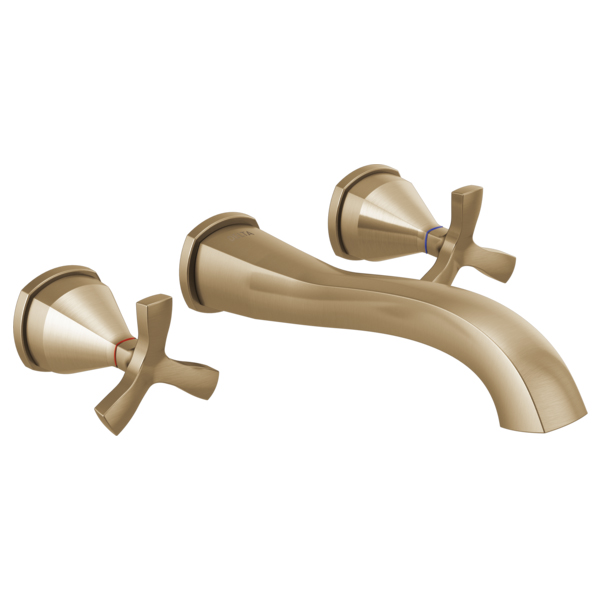 Stryke Wall Mount Lav Faucet Trim In Champagne Bronze