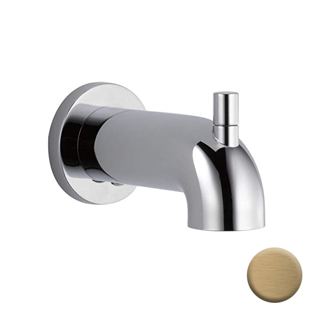 Trinisc 6-1/8" Pull-Up Diverter Tub Spout in Champagne Bronze