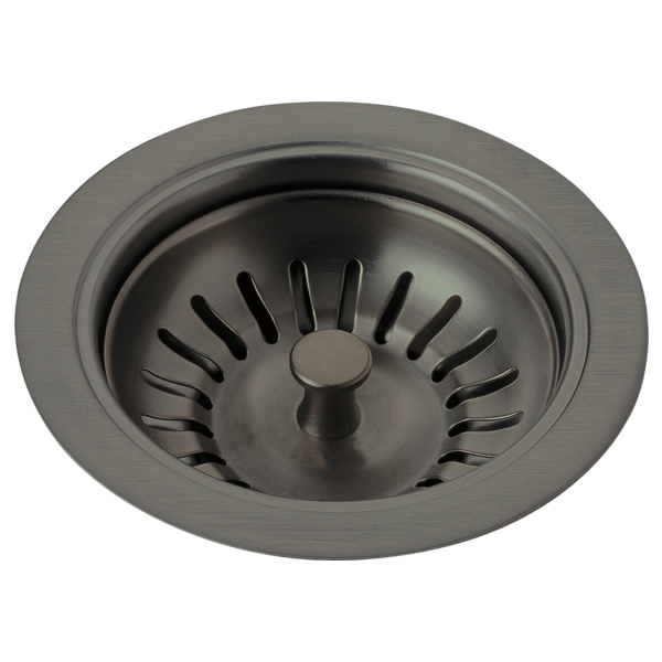 Kitchen Sink Flange and Strainer in Black Stainless