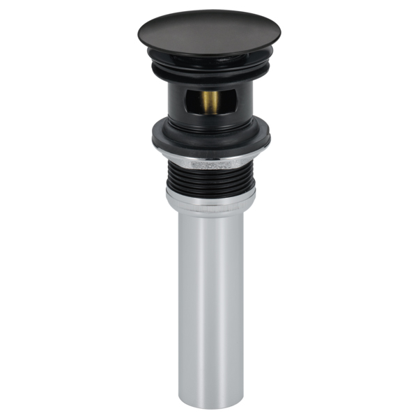 Push Style Pop-Up Drain Assembly with Overflow Matte Black