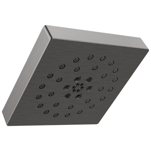 H2Okinetic 4-Setting Square Showerhead in Black Stainless