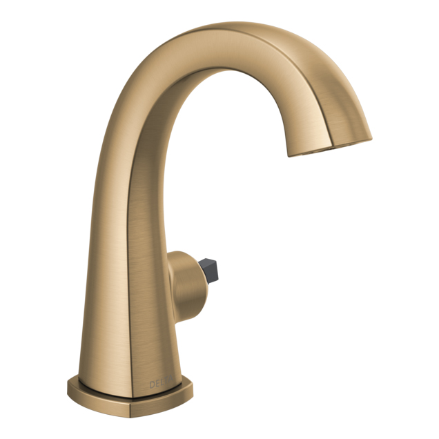 Stryke Single Hole Lav Faucet, No Handles in Champagne Brnz