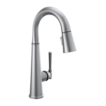 Emmeline 1-Hole Pull-Down Bar/Prep Faucet, Arctic Stainless