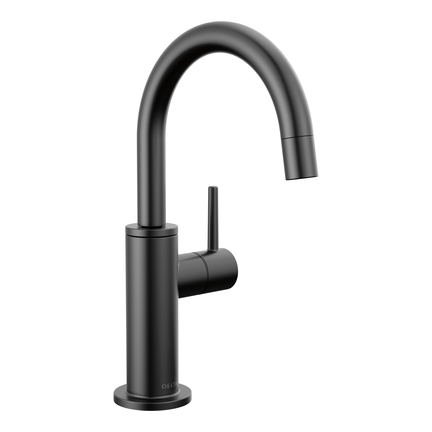 Contemporary Round Beverage Faucet in Matte Black