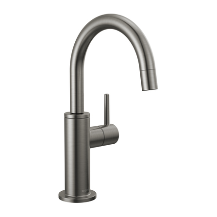 Contemporary Round Beverage Faucet in Black Stainless