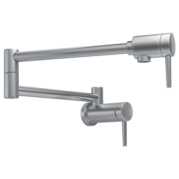 Contemporary Wall Mount Pot Filler in Arctic Stainless