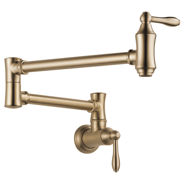 Traditional Wall Mount Pot Filler in Champagne Bronze