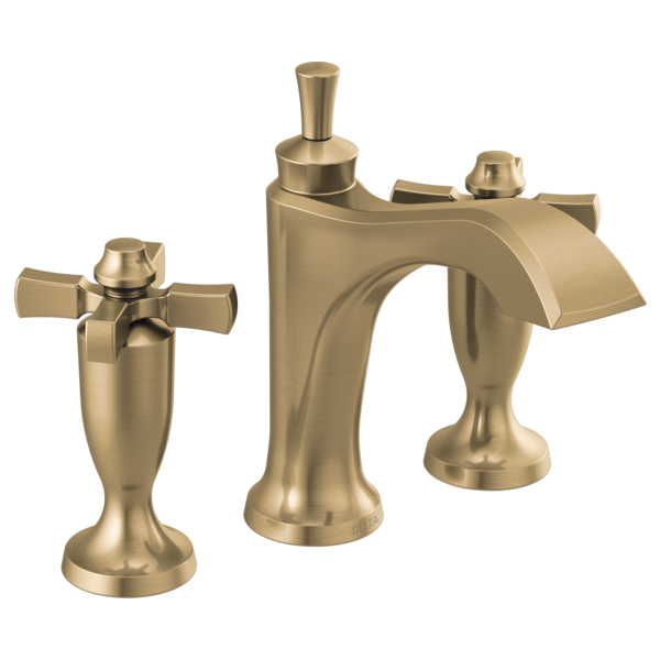 Dorval Widespread Lav Faucet w/Cross Handles in Champagne Bronze