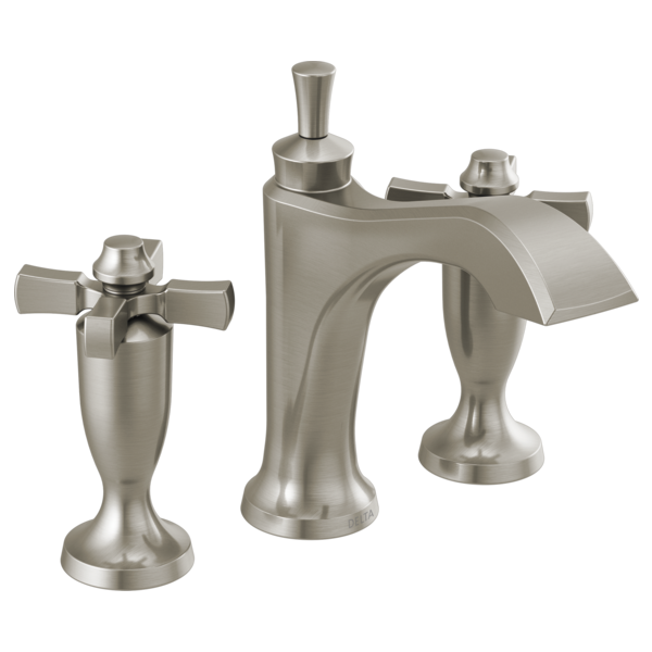 Dorval Widespread Lav Faucet w/Cross Handles in Stainless