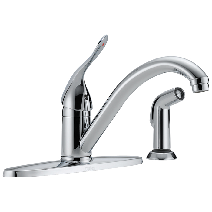 Commercial Kitchen Faucet w/8" Centers & Side Spray 1.5 gpm in Chrome