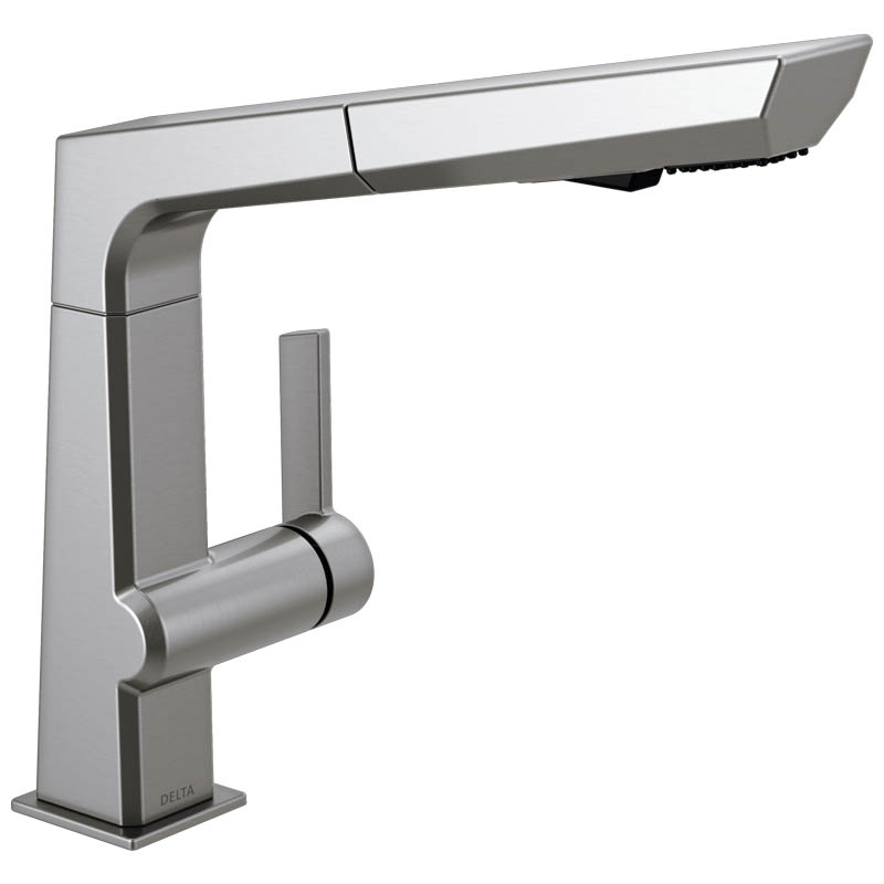 Pivotal Single Handle Pull Out Kitchen Faucet in Arctic Stainless