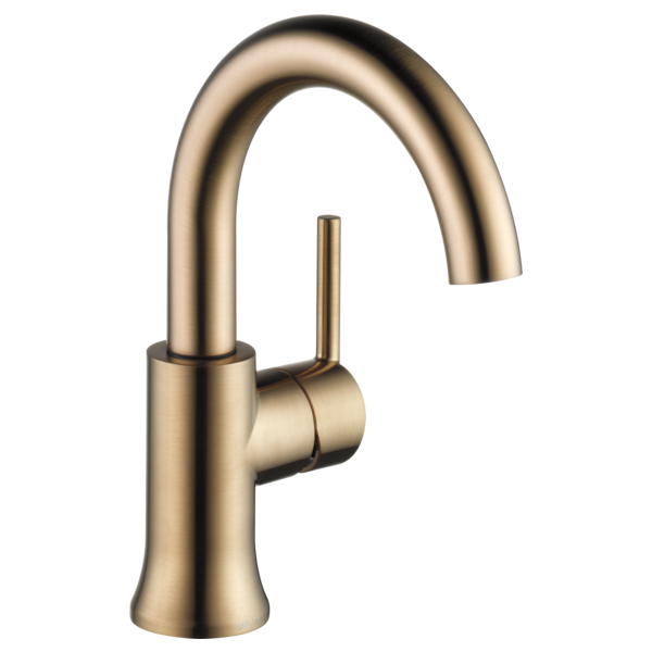 Trinsic Single Hole High-Arc Lav Faucet W/Lever-Handle In Champagne Bronze Swivel Spout