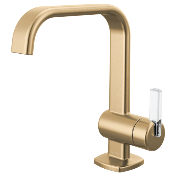 Brizo Allaria 1-Handle Lav Faucet in Luxe Gold/Clear Acrylic