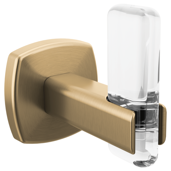 Brizo Allaria Single Robe Hook in Luxe Gold/Clear Acrylic