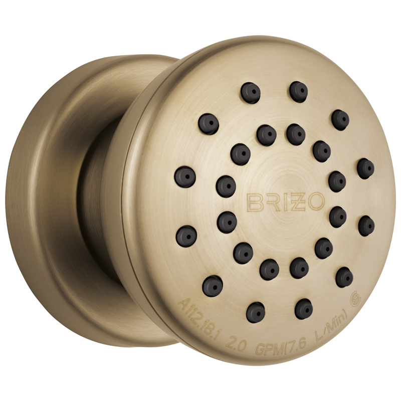 Brizo Essential Surface Mount Round Body Spray In Luxe Gold
