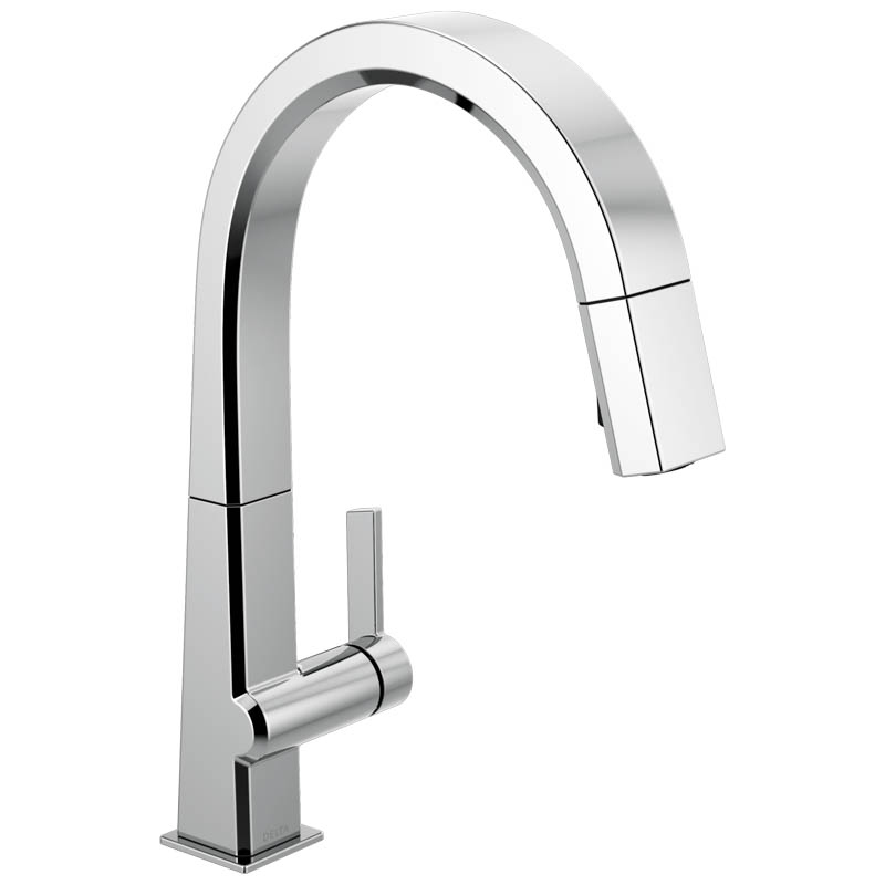 Pivotal Single Handle Pull Down Kitchen Faucet in Chrome