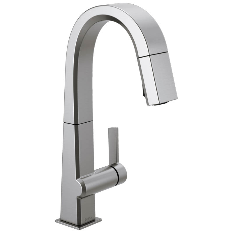Pivotal Single Handle Pull Down Bar/Prep Faucet in Stainless