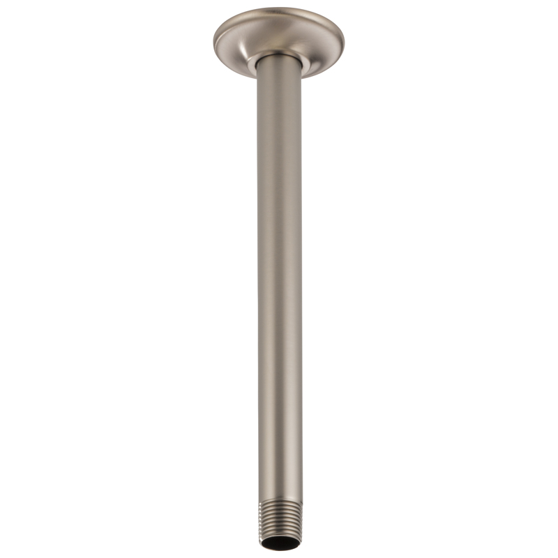 Brizo Essential Ceiling Mount Shower Arm & Flange In Luxe Nickel