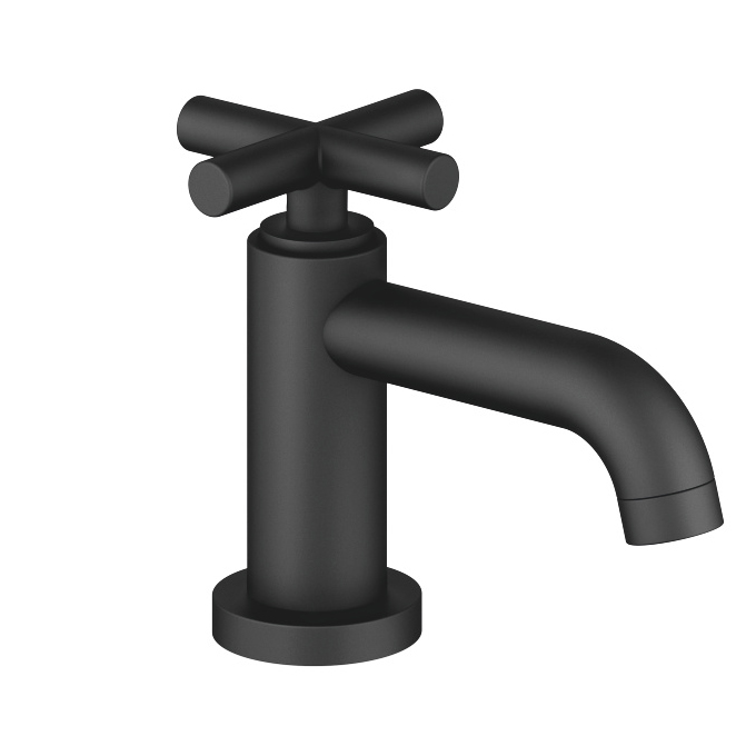 Bath & Spa Pillar Cold Water Tap Only in Matte Black
