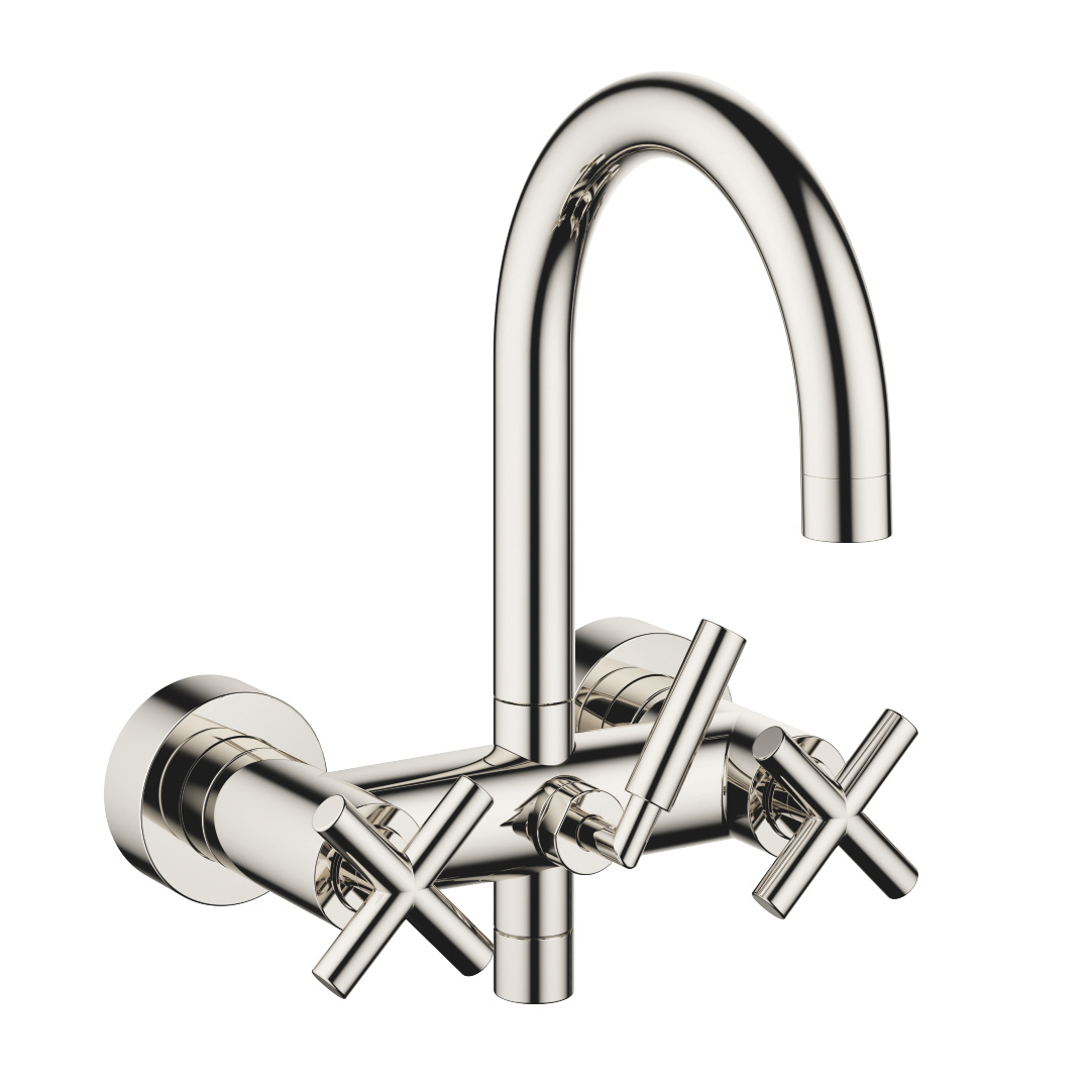 Tara. Wall Mounted Tub Faucet Less Hand Shower In Platinum     