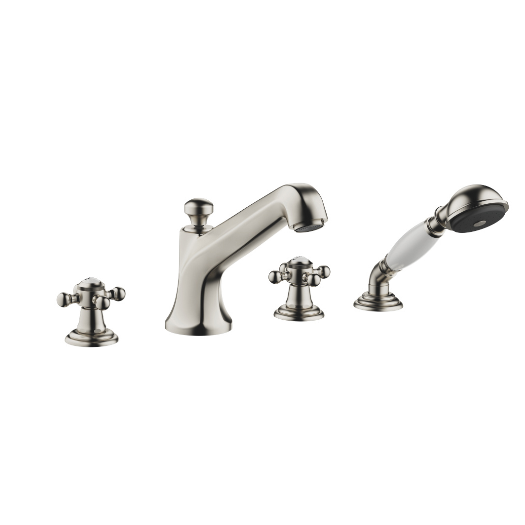 Madison Deck Mounted Tub Faucet Plus Hand Shower In Platinum Matte