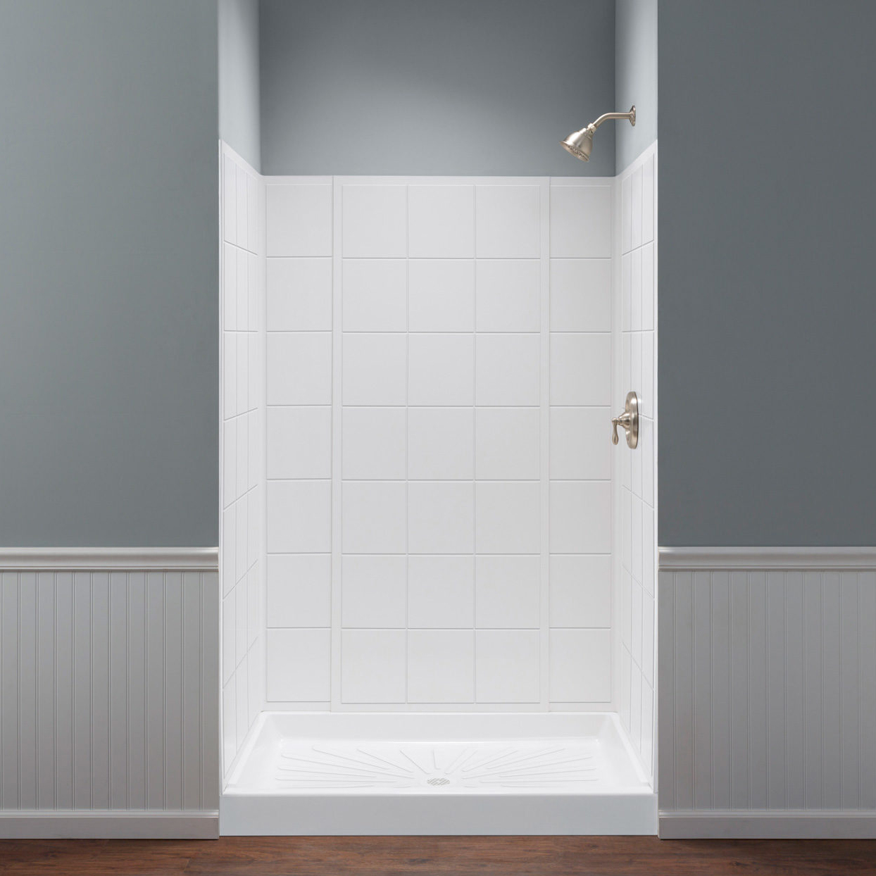 Varistone Square/Rectangular Shower/Tub Wall System in White