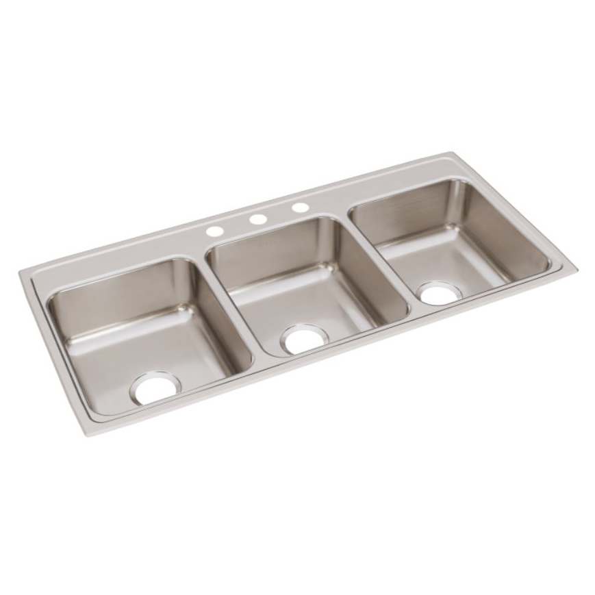 Lustertone 46x22x7-5/8" Stainless Steel Triple Bowl Sink 3HL