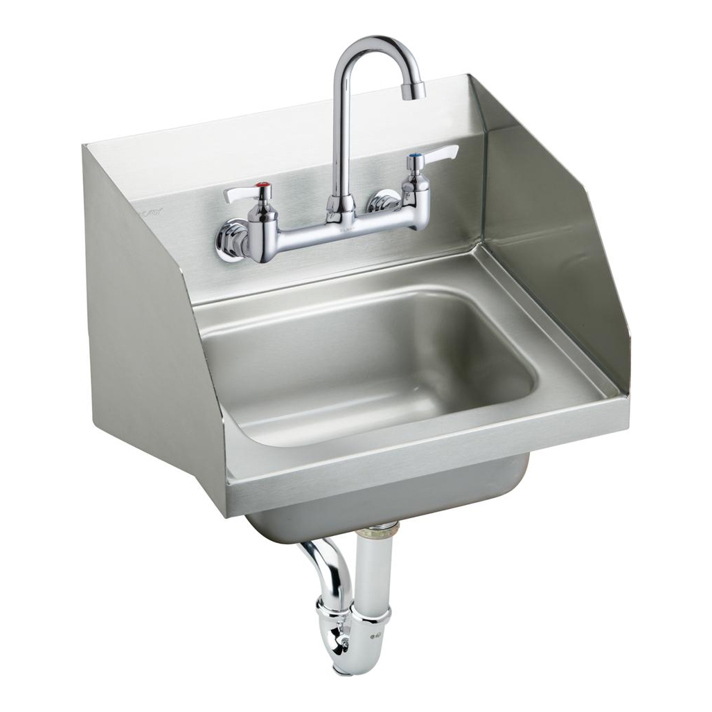 Elkay Stainless Steel 16-3/4x15-1/2" Wall Hung Hand Wash Sink Kit