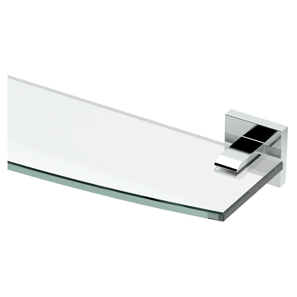 Elevate 20" Curved Glass Shelf in Chrome