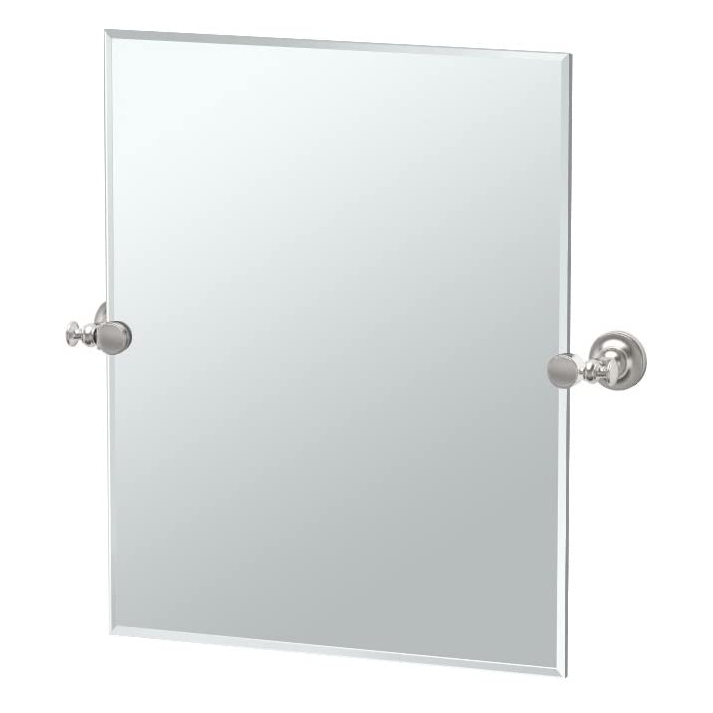 Tavern 19-1/2x24" Tilt Frameless Rectangle Mirror, Satin Nkl