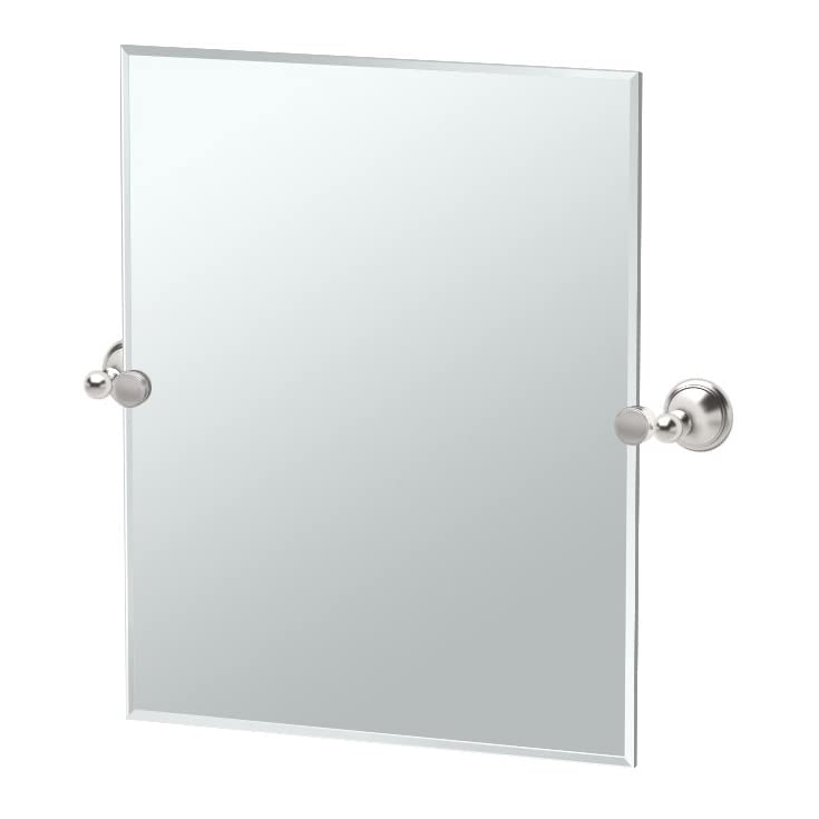 Laurel Ave 19-1/2x24" Pivot Rectangle Mirror, Satin Nickel