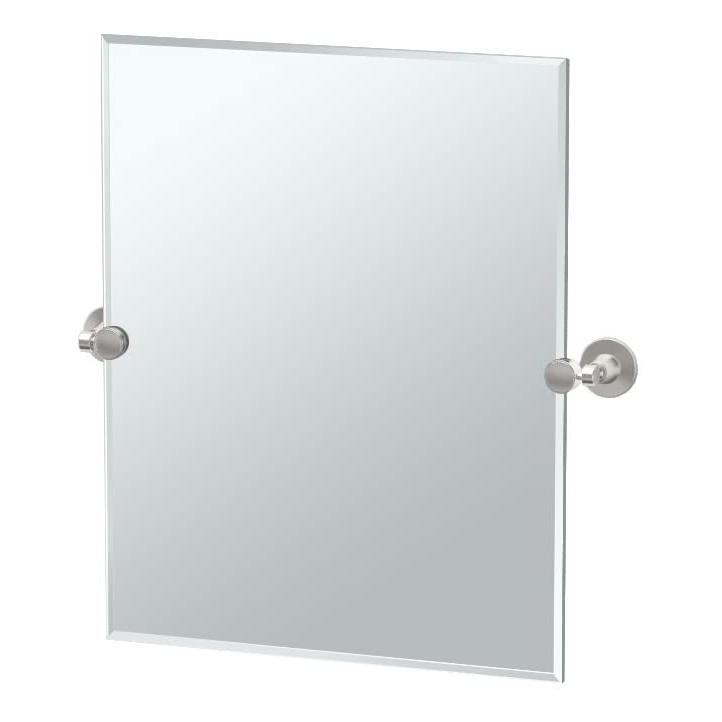 Max 19-1/2x24" Tilting Frameless Rectangle Mirror in Nickel