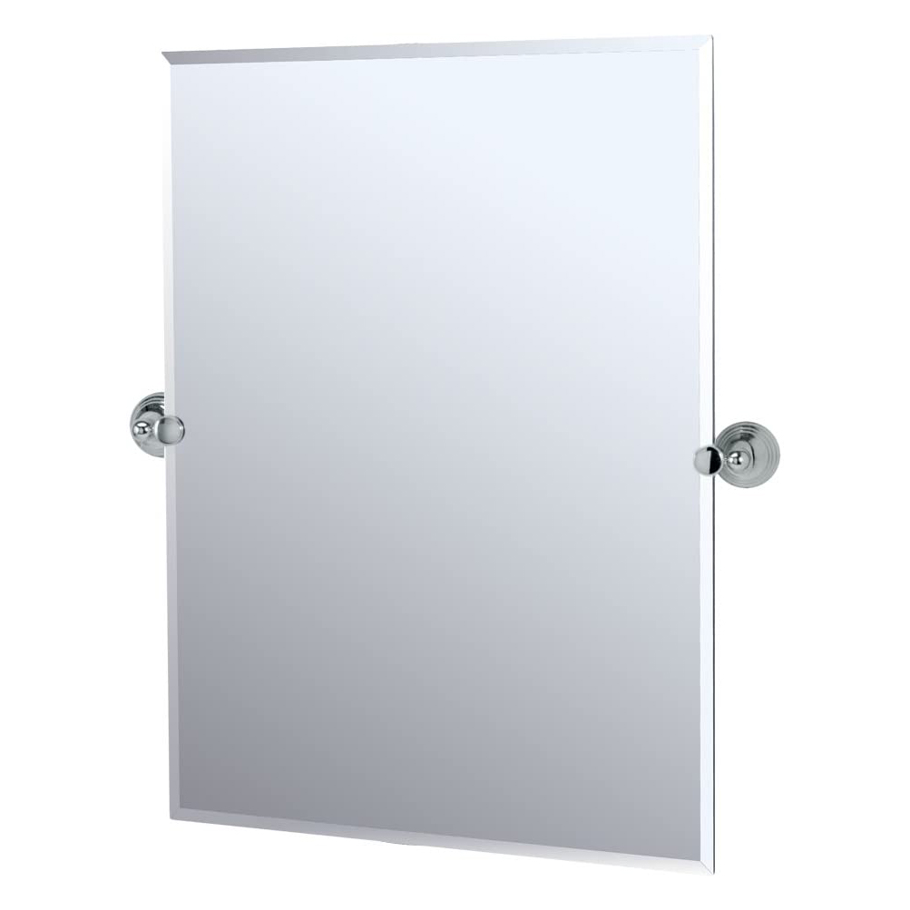 Charlotte 23-1/2x31-1/2" Frameless Rectangle Mirror, Chrome