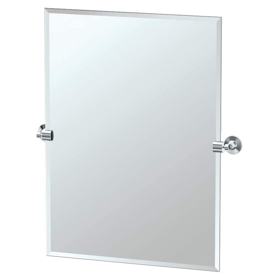 Max 23-1/2x31-1/2" Tilt Frameless Rectangle Mirror in Chrome