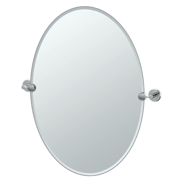 Latitude2 19-1/2x26-1/2" Tilt Frameless Oval Mirror, Chrome