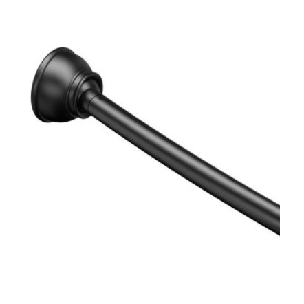 Curved Adjustable Shower Rod 42-72" in Matte Black