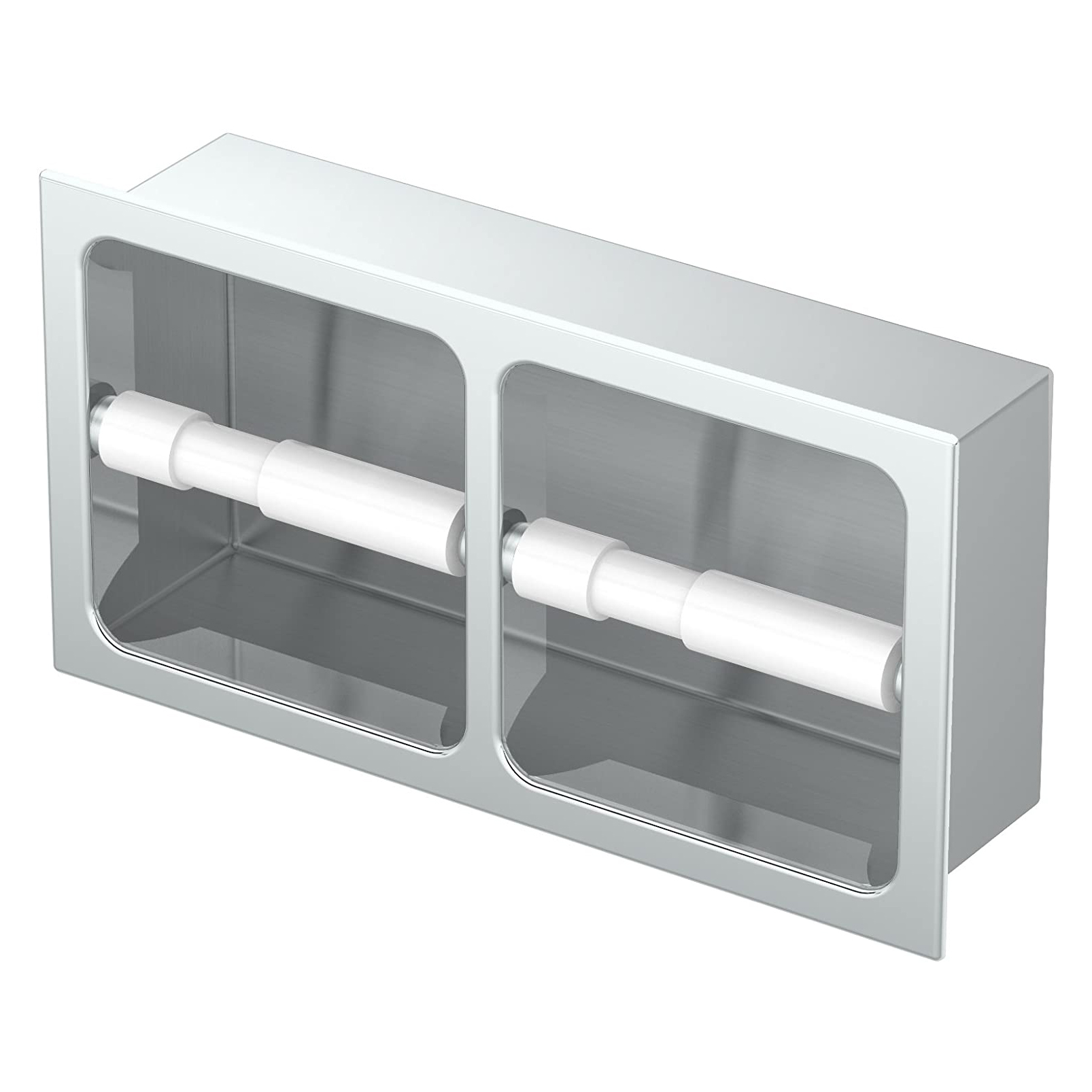 Double Roll Recessed Tissue Holder in Chrome