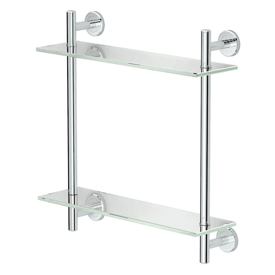 Latitude² 17x18" Two-Tier Glass Shelf in Chrome