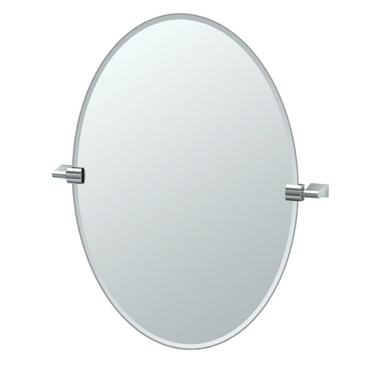 Bleu 19-1/2x26-1/2" Tilting Oval Mirror in Chrome
