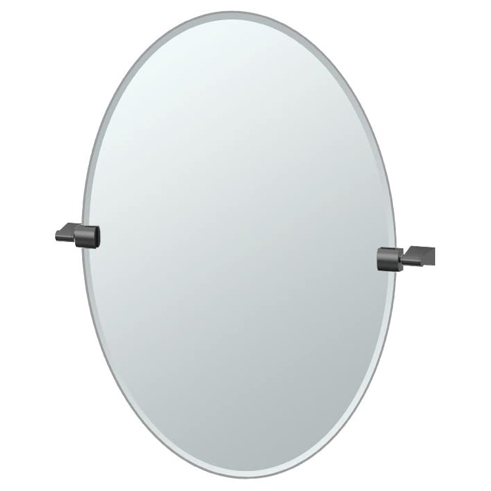 Bleu 19-1/2x26-1/2" Tilting Oval Mirror in Matte Black