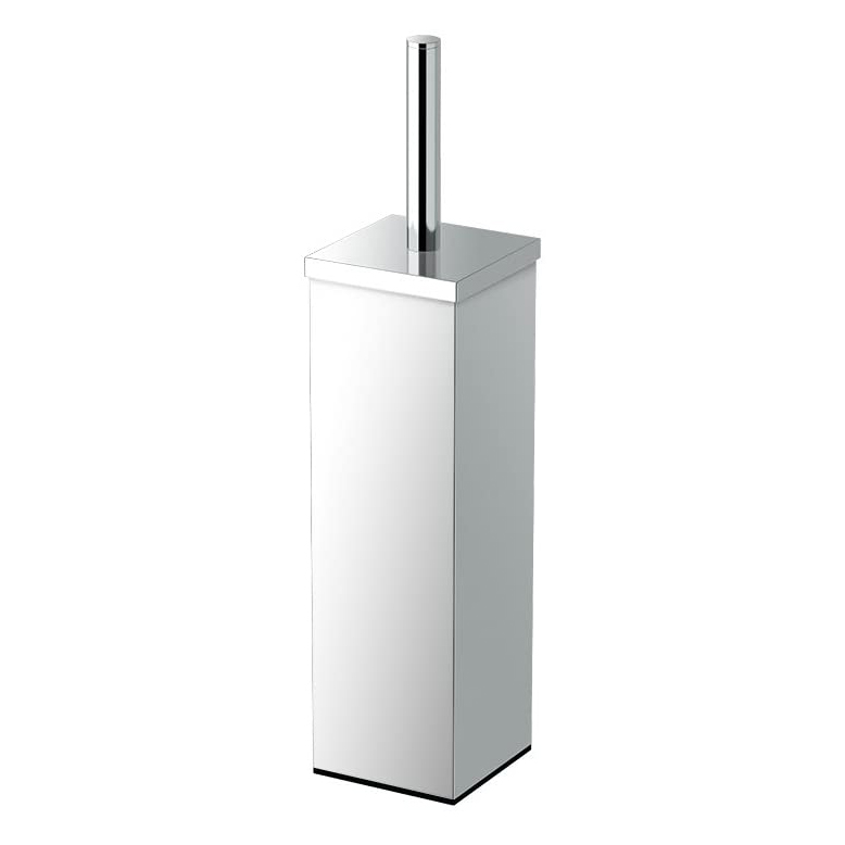 Square Modern Toilet Brush & Holder in Chrome