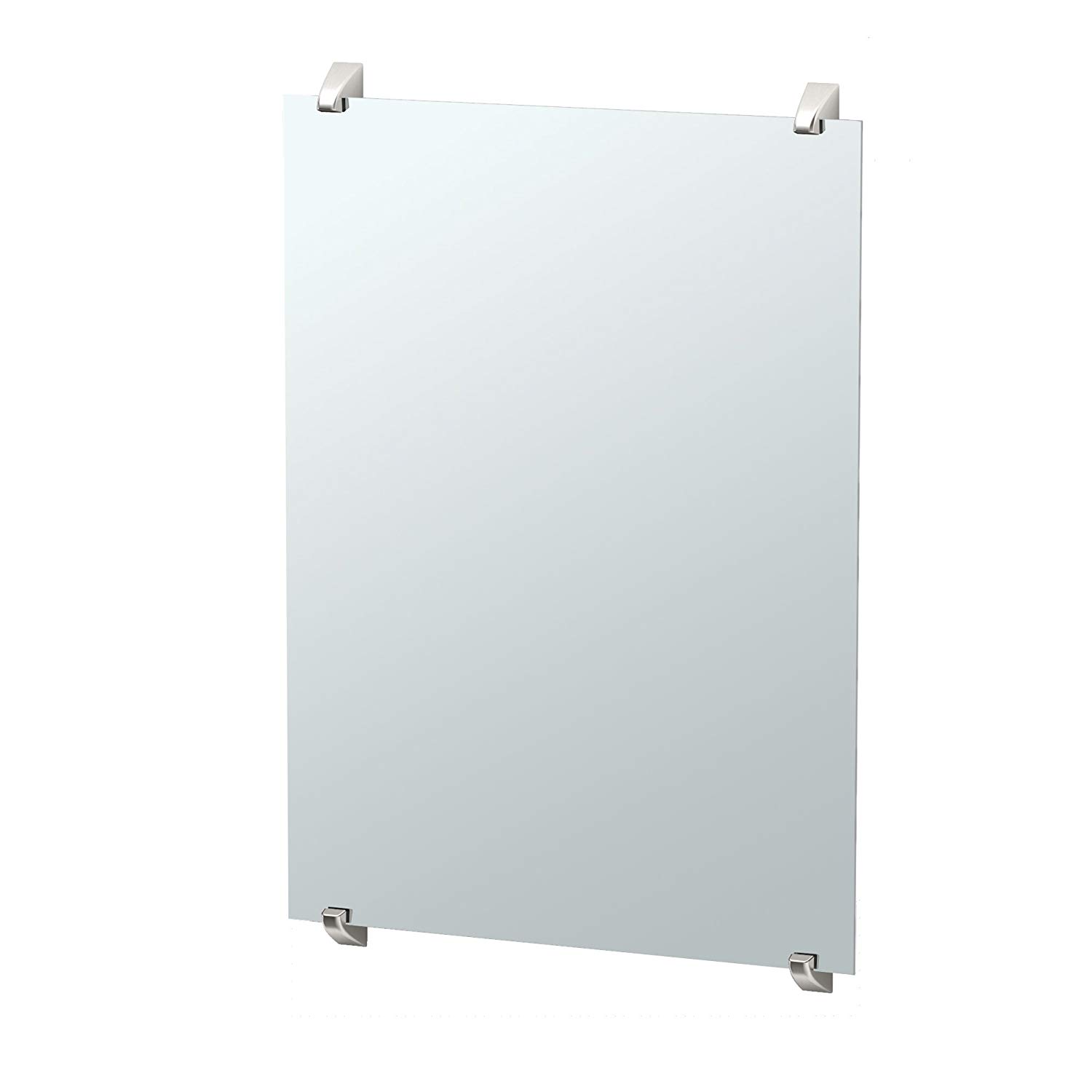 Quantra 22x30" Fixed Mount Minimalist Mirror in Satin Nickel